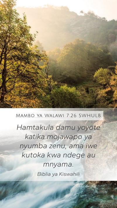 Mambo ya Walawi 7:26 SWHULB Bible Verse Image