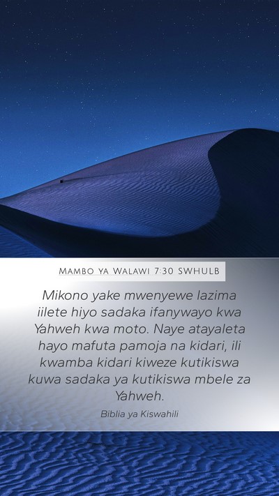 Mambo ya Walawi 7:30 SWHULB Bible Verse Image