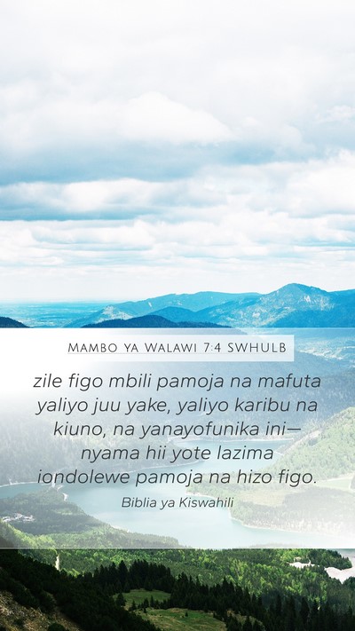 Mambo ya Walawi 7:4 SWHULB Bible Verse Image