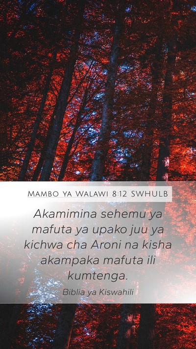 Mambo ya Walawi 8:12 SWHULB Bible Verse Image