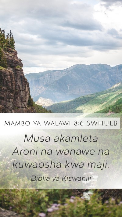 Mambo ya Walawi 8:6 SWHULB Bible Verse Image