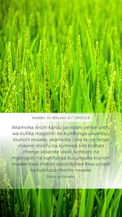 Mambo ya Walawi 8:7 SWHULB Bible Verse Image