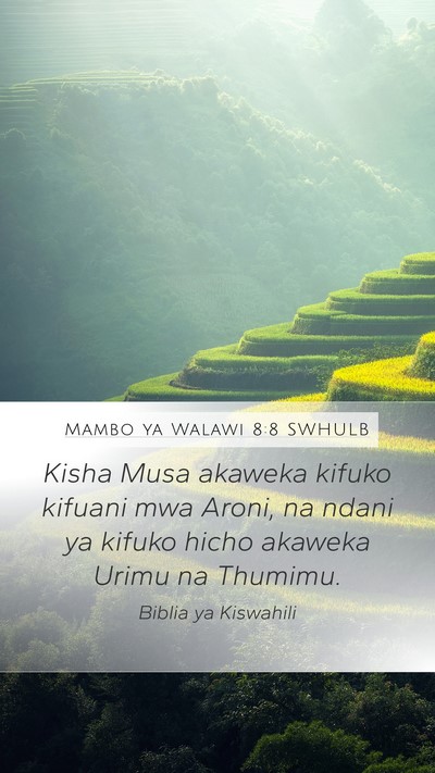 Mambo ya Walawi 8:8 SWHULB Bible Verse Image