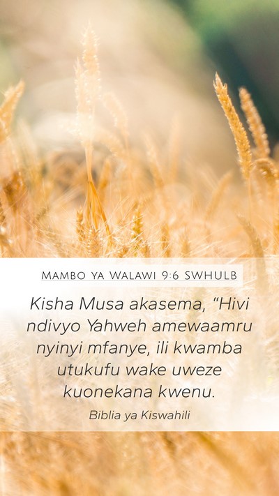 Mambo ya Walawi 9:6 SWHULB Bible Verse Image