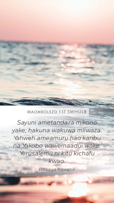 Maombolezo 1:17 SWHULB Bible Verse Image