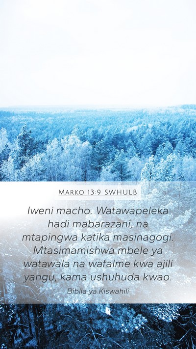 Marko 13:9 SWHULB Bible Verse Image