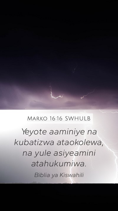 Marko 16:16 SWHULB Bible Verse Image