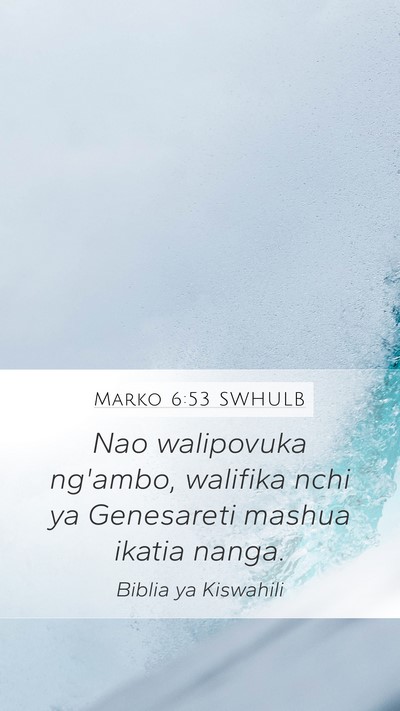 Marko 6:53 SWHULB Bible Verse Image