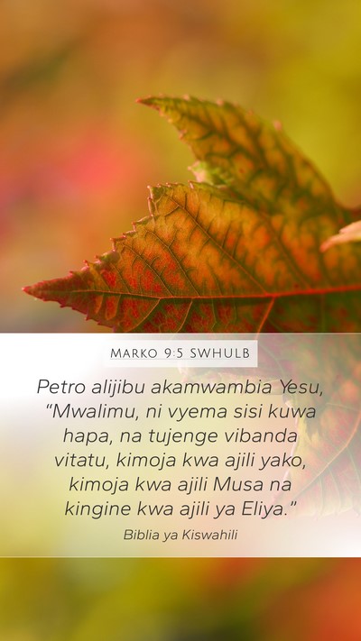 Marko 9:5 SWHULB Bible Verse Image