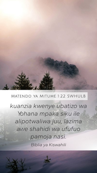 Matendo ya Mitume 1:22 SWHULB Bible Verse Image