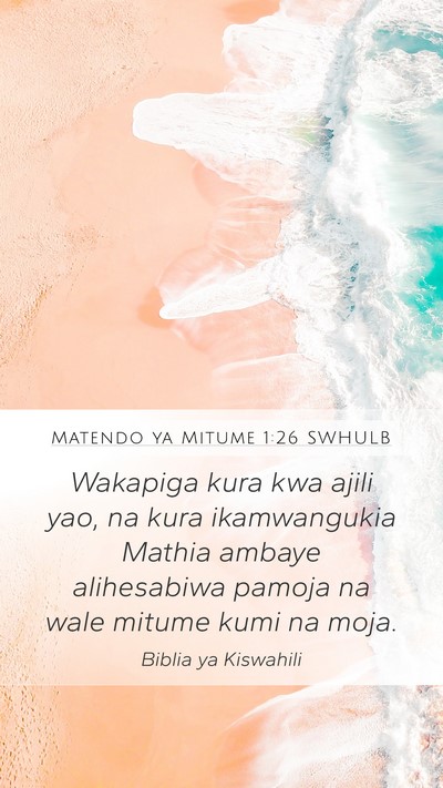 Matendo ya Mitume 1:26 SWHULB Bible Verse Image