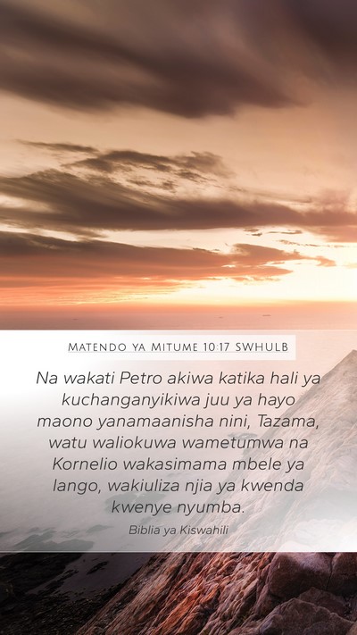Matendo ya Mitume 10:17 SWHULB Bible Verse Image
