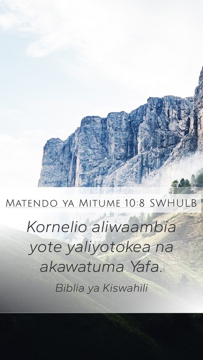 Matendo ya Mitume 10:8 SWHULB Bible Verse Image