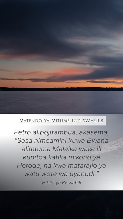 Matendo ya Mitume 12:11 SWHULB Bible Verse Image