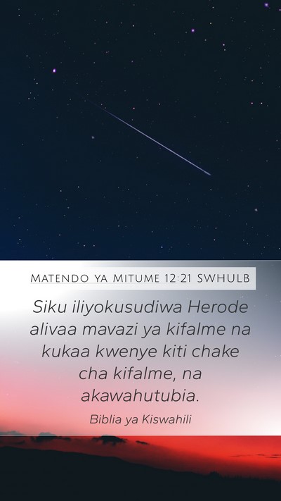 Matendo ya Mitume 12:21 SWHULB Bible Verse Image