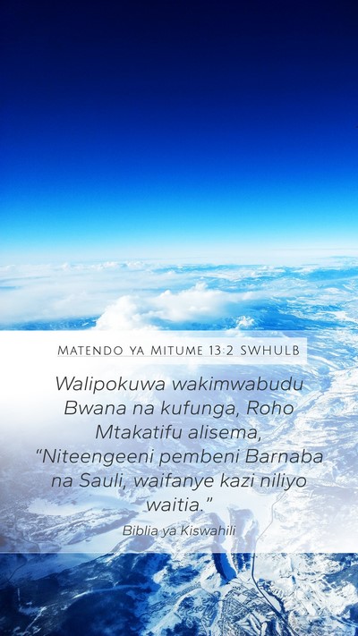 Matendo ya Mitume 13:2 SWHULB Bible Verse Image