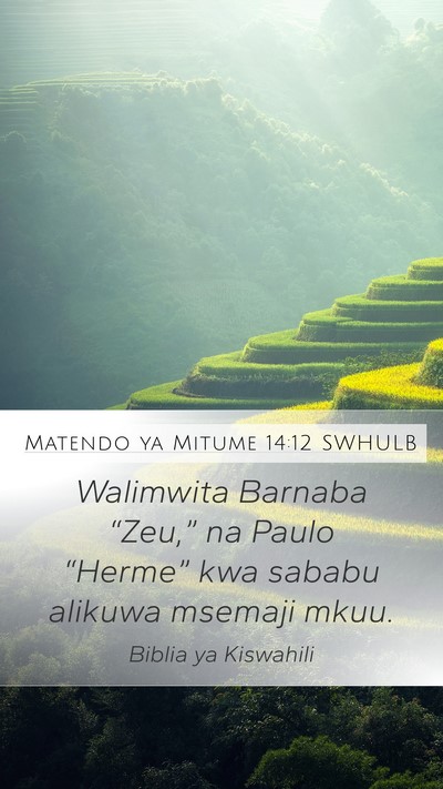 Matendo ya Mitume 14:12 SWHULB Bible Verse Image