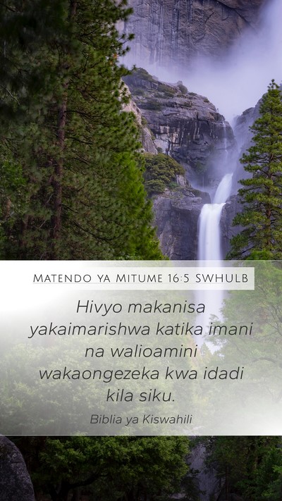 Matendo ya Mitume 16:5 SWHULB Bible Verse Image