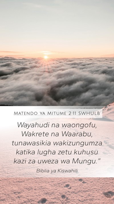 Matendo ya Mitume 2:11 SWHULB Bible Verse Image