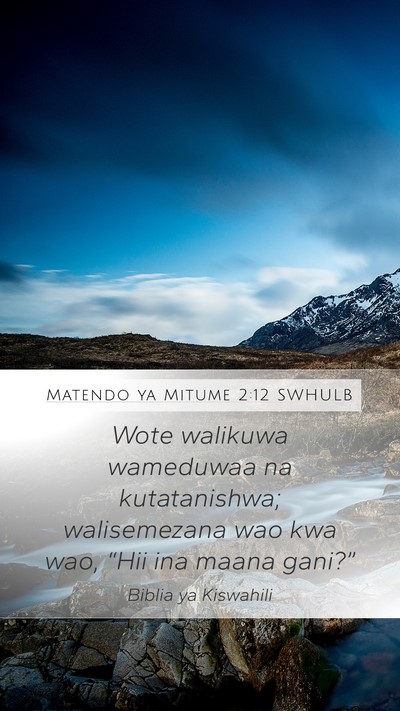 Matendo ya Mitume 2:12 SWHULB Bible Verse Image