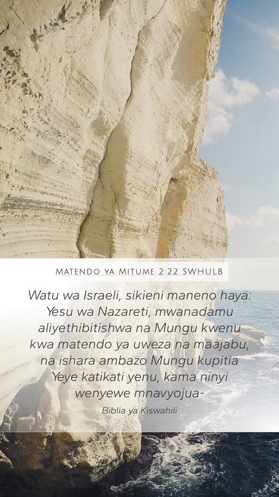 Matendo ya Mitume 2:22 SWHULB Bible Verse Image