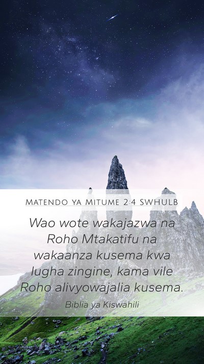 Matendo ya Mitume 2:4 SWHULB Bible Verse Image