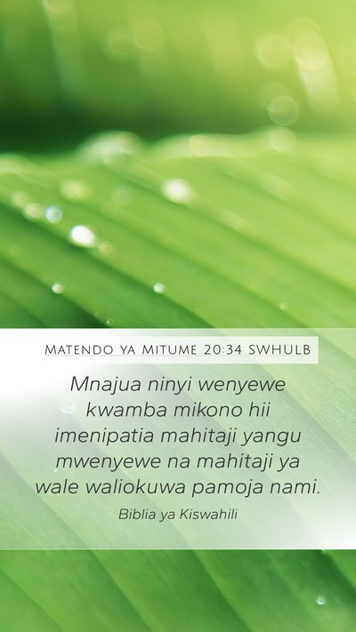 Matendo ya Mitume 20:34 SWHULB Bible Verse Image