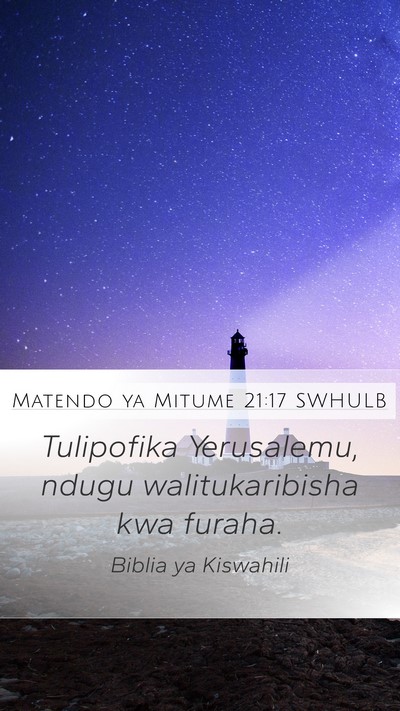 Matendo ya Mitume 21:17 SWHULB Bible Verse Image