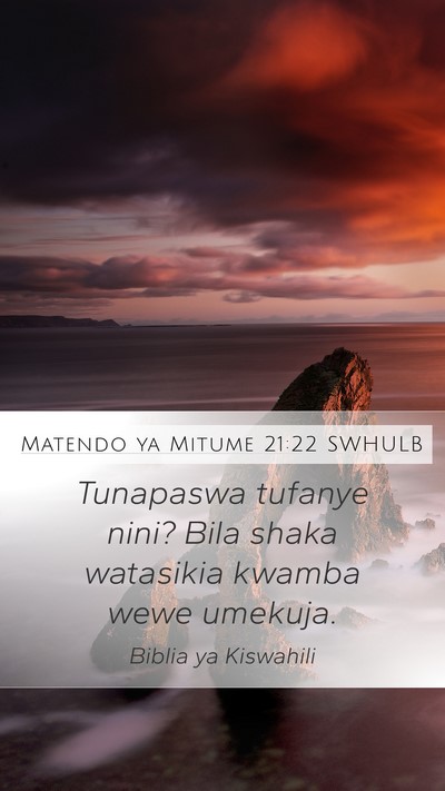 Matendo ya Mitume 21:22 SWHULB Bible Verse Image