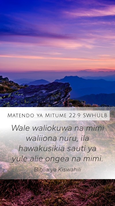 Matendo ya Mitume 22:9 SWHULB Bible Verse Image