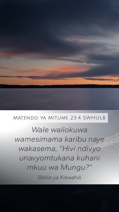 Matendo ya Mitume 23:4 SWHULB Mobile Phone Wallpaper - Wale waliokuwa wamesimama karibu naye wakasema, - Mobile Bible Verse Wallpaper