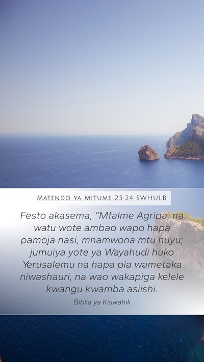 Matendo ya Mitume 25:24 SWHULB Bible Verse Image