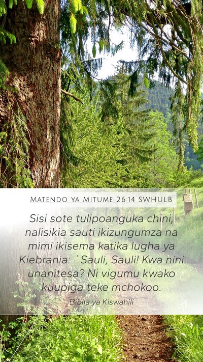 Matendo ya Mitume 26:14 SWHULB Bible Verse Image