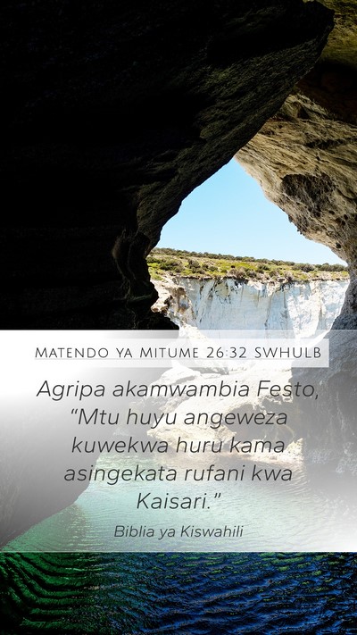 Matendo ya Mitume 26:32 SWHULB Bible Verse Image