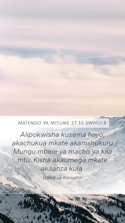 Matendo ya Mitume 27:35 SWHULB Bible Verse Image