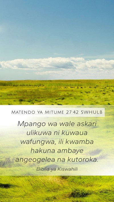 Matendo ya Mitume 27:42 SWHULB Bible Verse Image