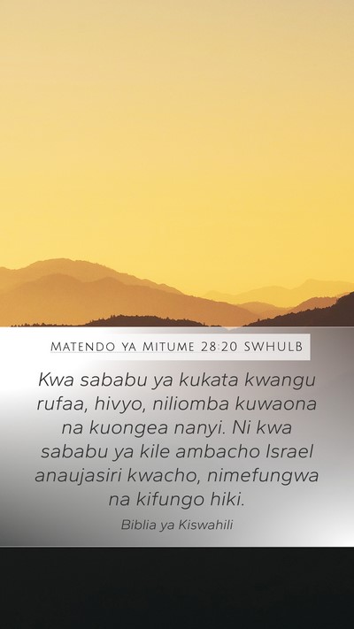 Matendo ya Mitume 28:20 SWHULB Bible Verse Image