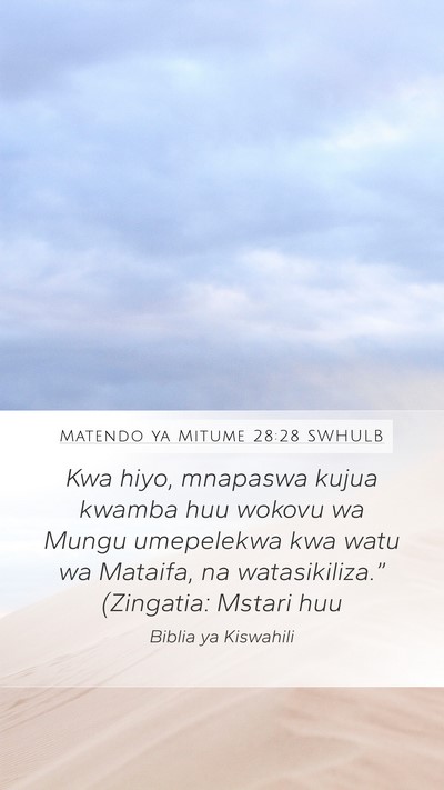 Matendo ya Mitume 28:28 SWHULB Bible Verse Image