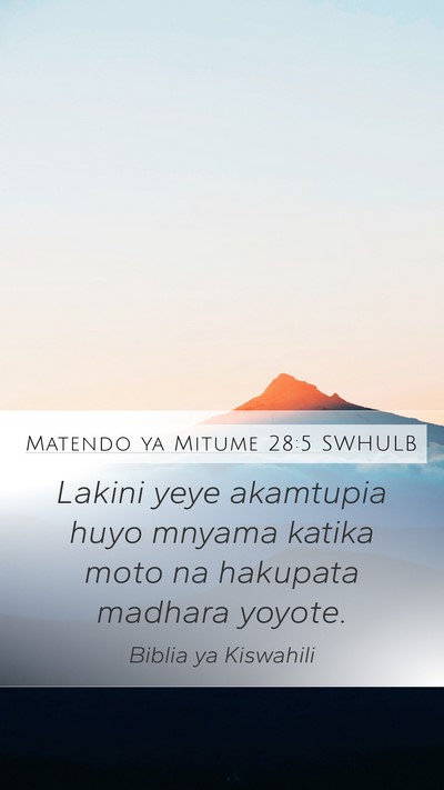 Matendo ya Mitume 28:5 SWHULB Bible Verse Image