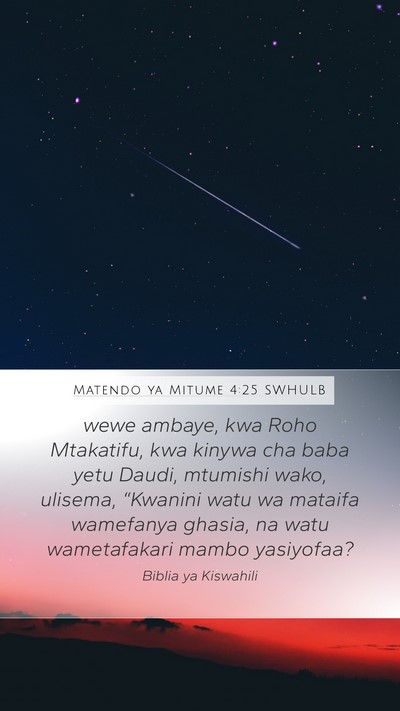 Matendo ya Mitume 4:25 SWHULB Bible Verse Image