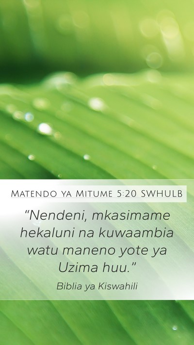 Matendo ya Mitume 5:20 SWHULB Bible Verse Image
