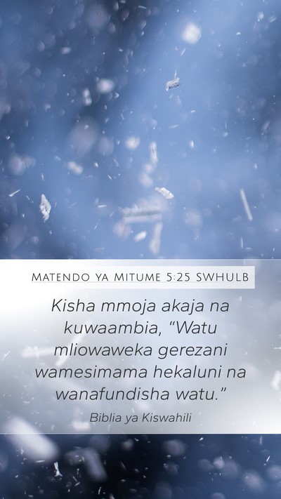 Matendo ya Mitume 5:25 SWHULB Bible Verse Image