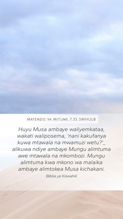 Matendo ya Mitume 7:35 SWHULB Bible Verse Image