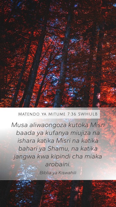 Matendo ya Mitume 7:36 SWHULB Bible Verse Image
