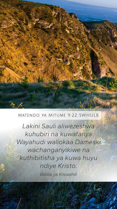 Matendo ya Mitume 9:22 SWHULB Bible Verse Image