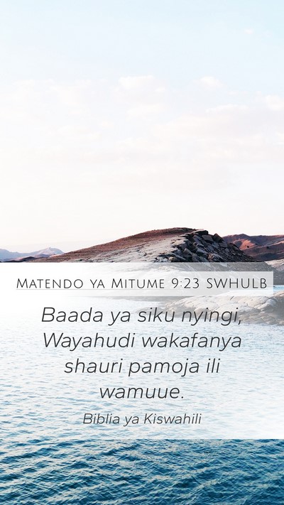 Matendo ya Mitume 9:23 SWHULB Bible Verse Image