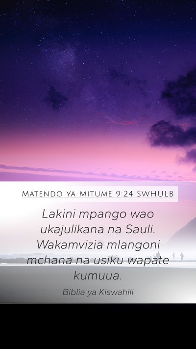 Matendo ya Mitume 9:24 SWHULB Bible Verse Image