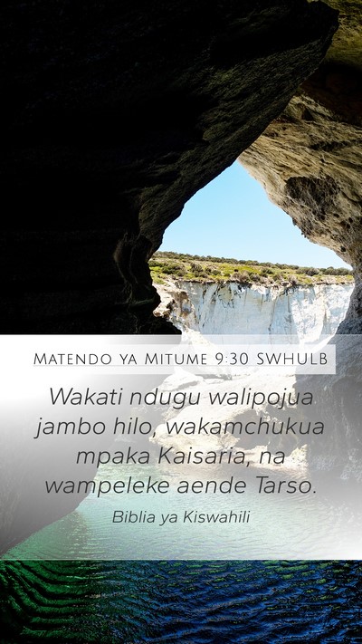 Matendo ya Mitume 9:30 SWHULB Bible Verse Image
