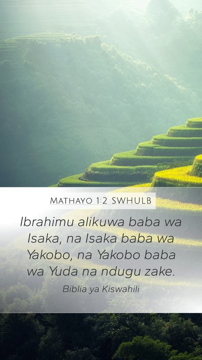 Mathayo 1:2 SWHULB Bible Verse Image