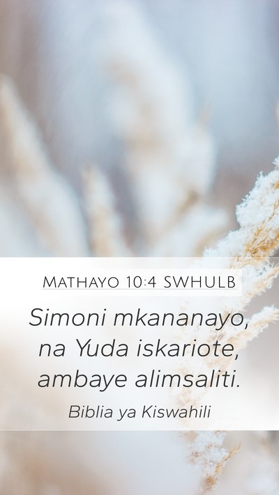 Mathayo 10:4 SWHULB Bible Verse Image